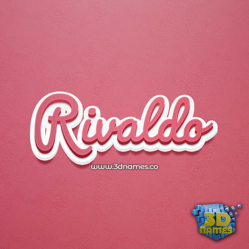rivaldo in Red Scribble style - 3D name wallpaper