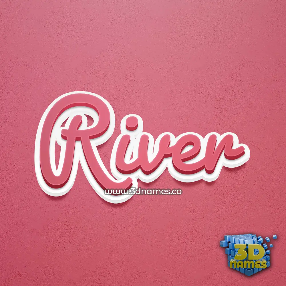 river in Red Scribble style - 3D name wallpaper