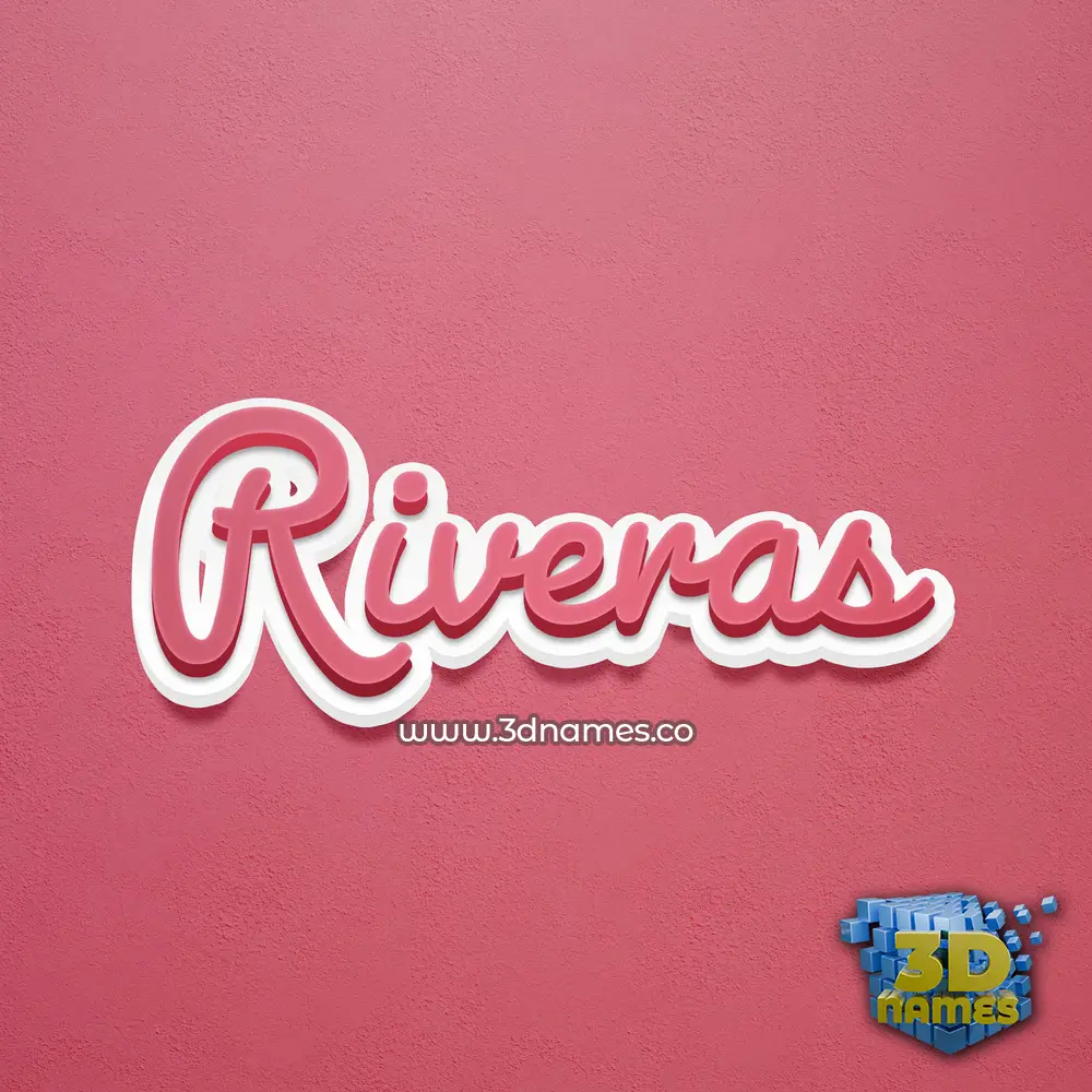 riveras in Red Scribble style - 3D name wallpaper