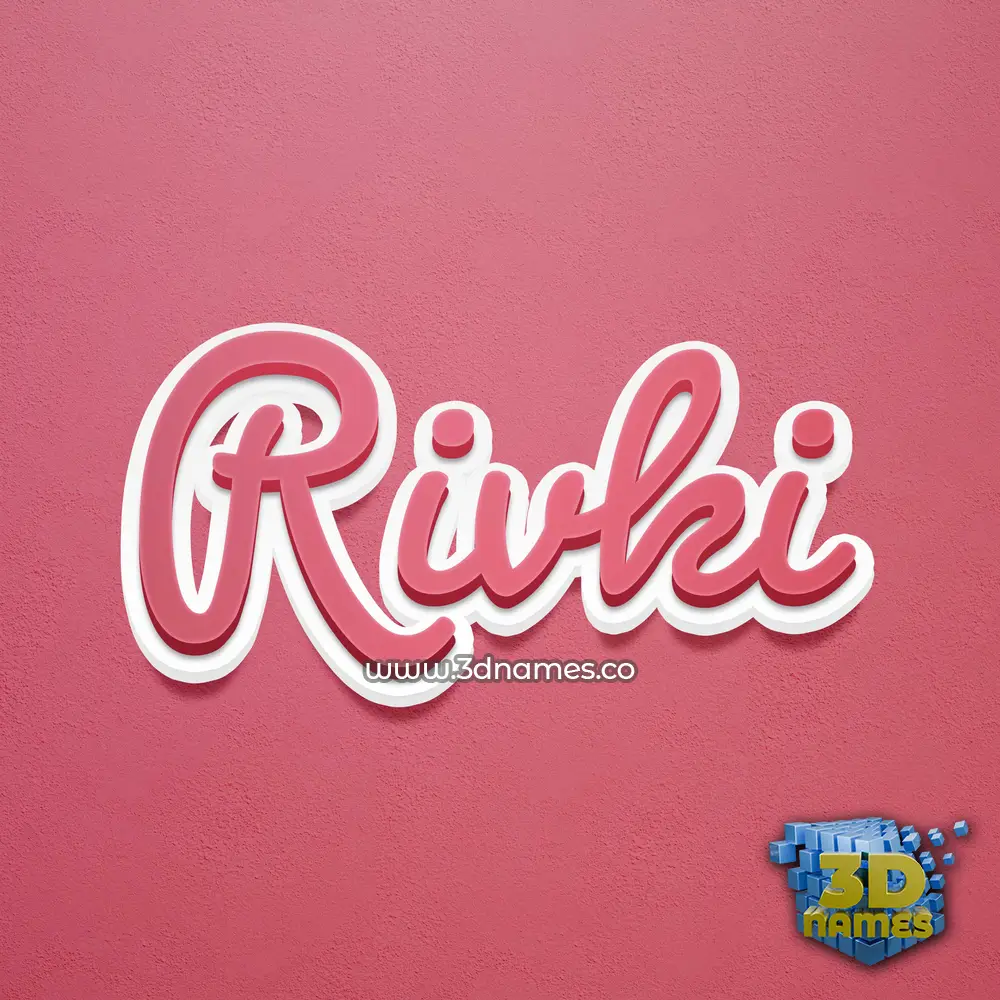 rivki in Red Scribble style - 3D name wallpaper