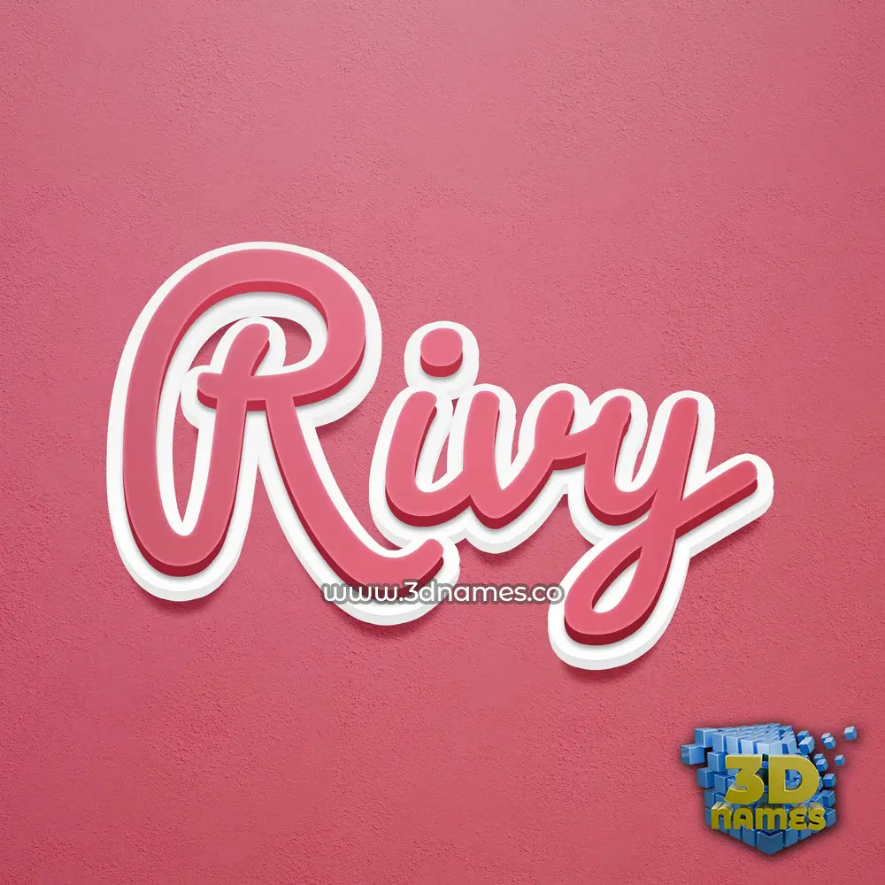 rivy in Red Scribble style - 3D name wallpaper