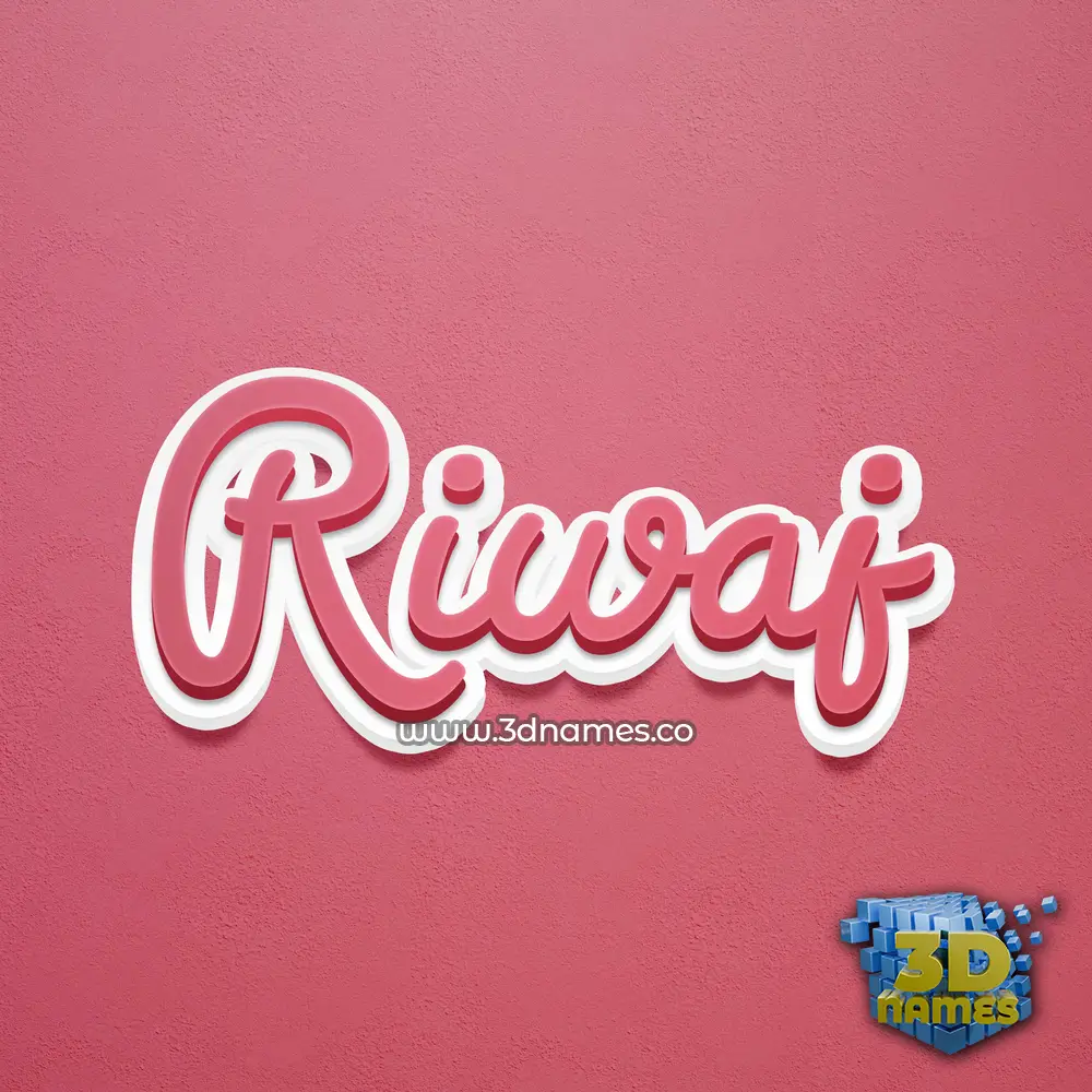 riwaj in Red Scribble style - 3D name wallpaper