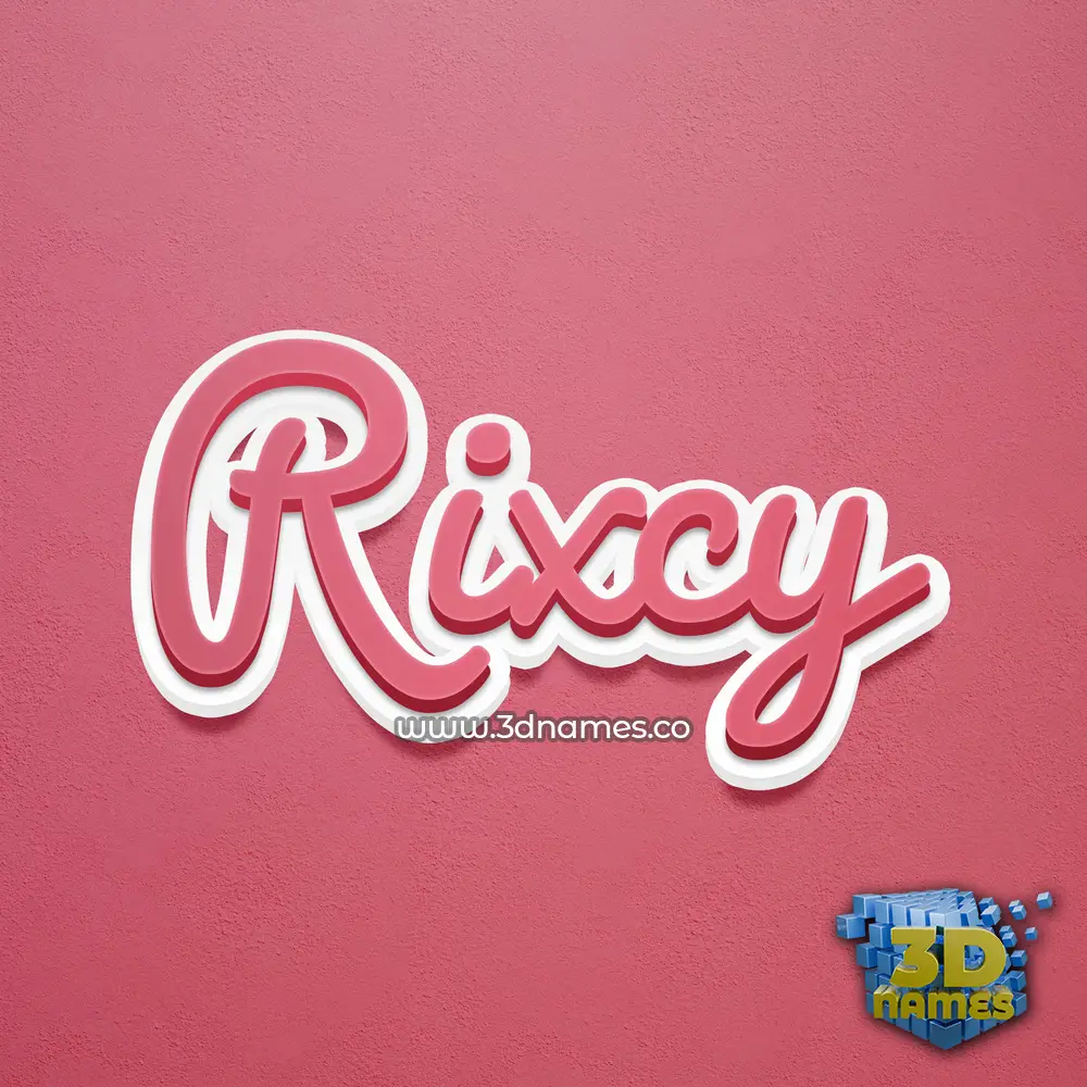 rixcy in Red Scribble style - 3D name wallpaper