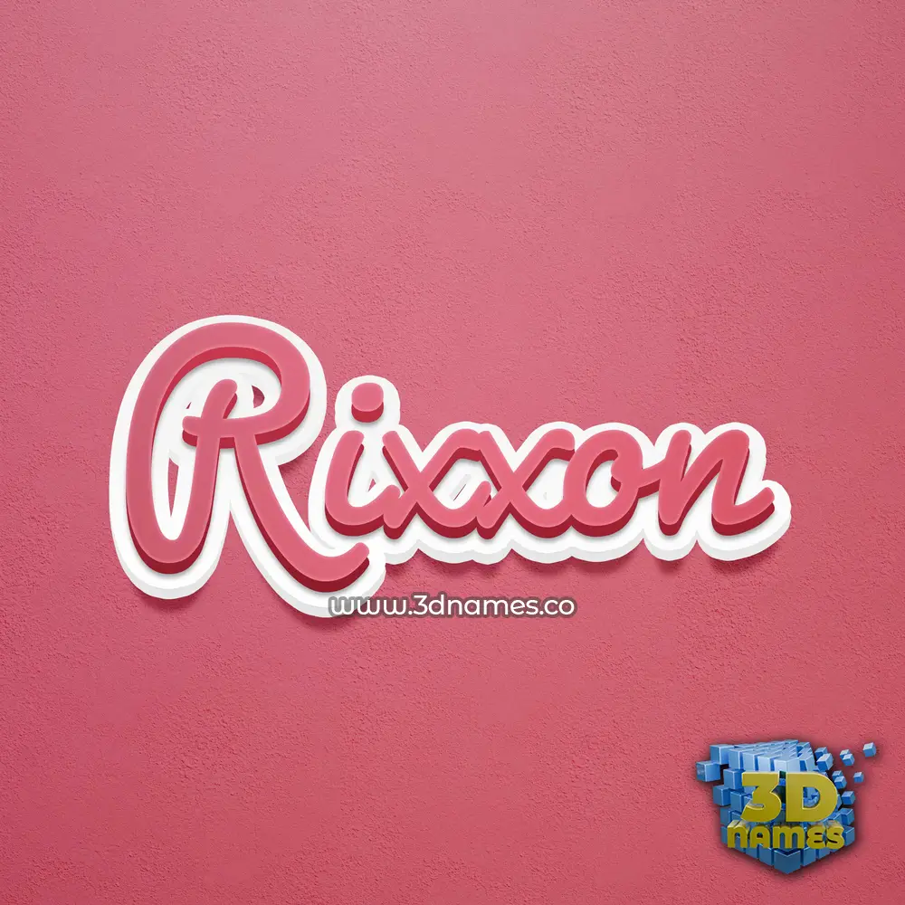 rixxon in Red Scribble style - 3D name wallpaper
