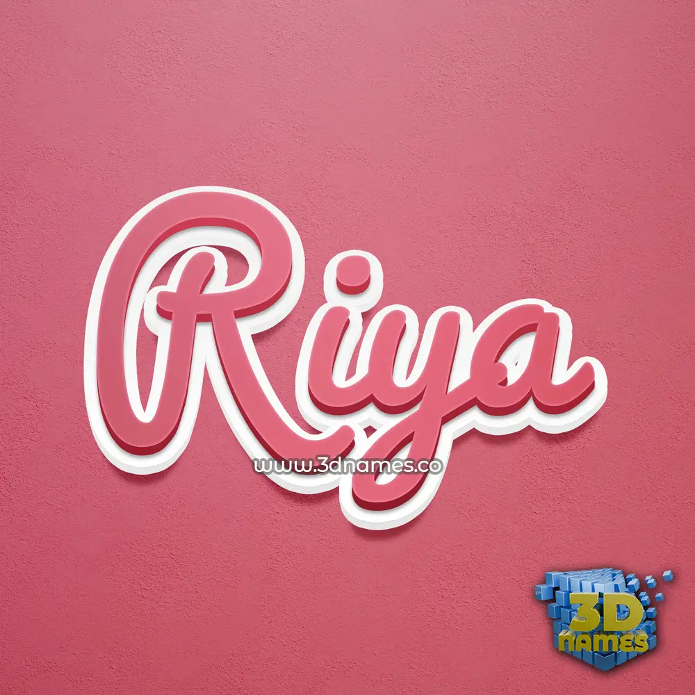riya in Red Scribble style - 3D name wallpaper