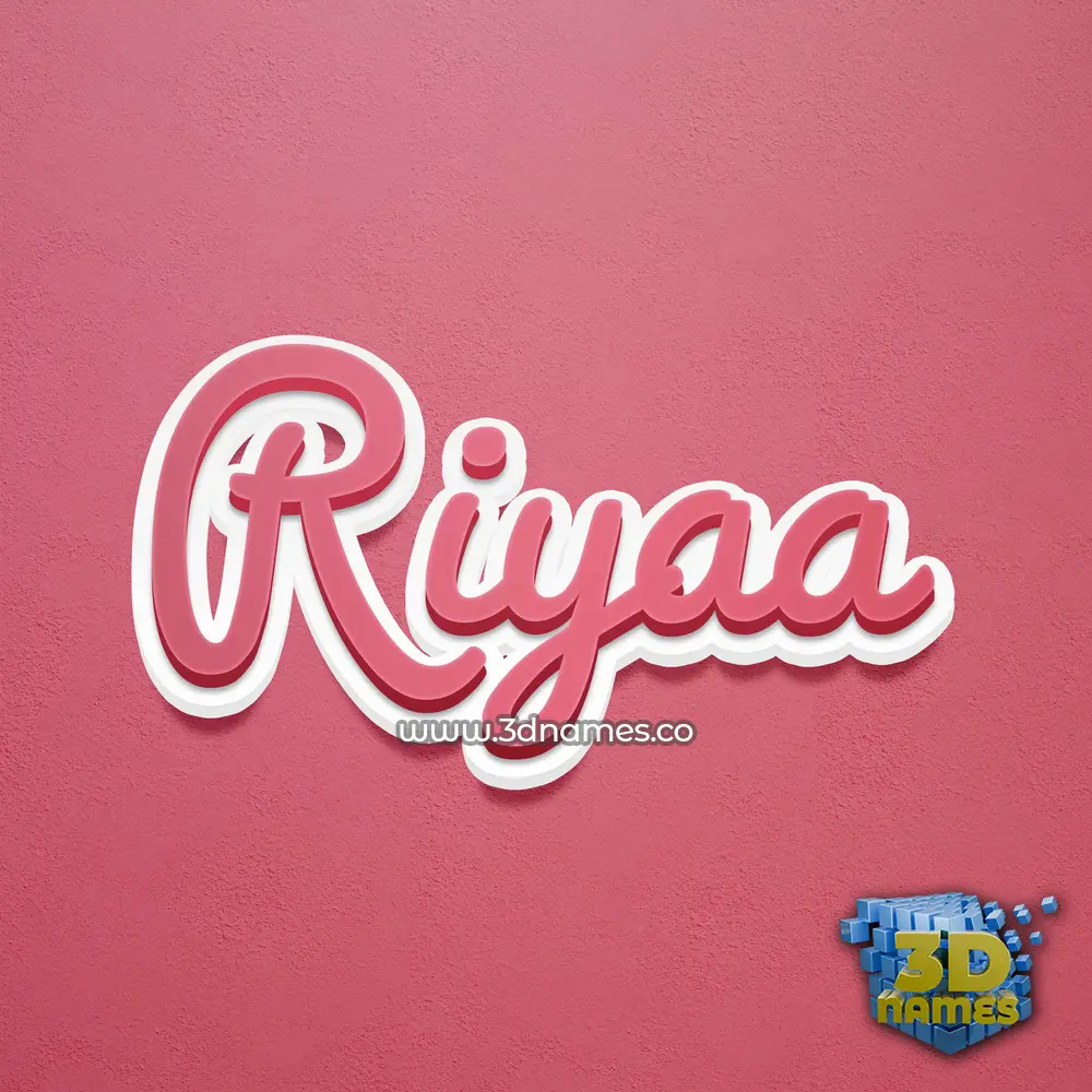 riyaa in Red Scribble style - 3D name wallpaper