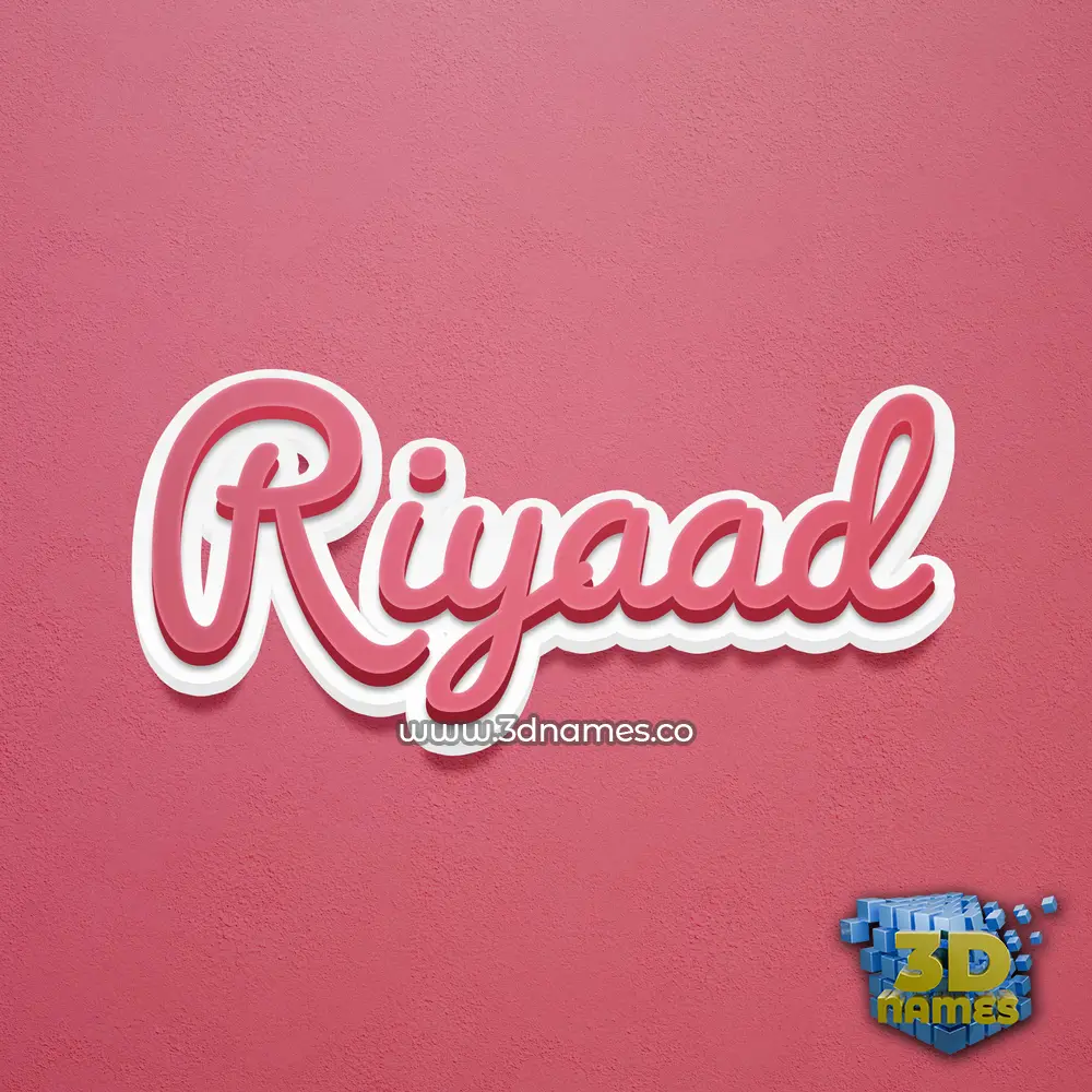 riyaad in Red Scribble style - 3D name wallpaper