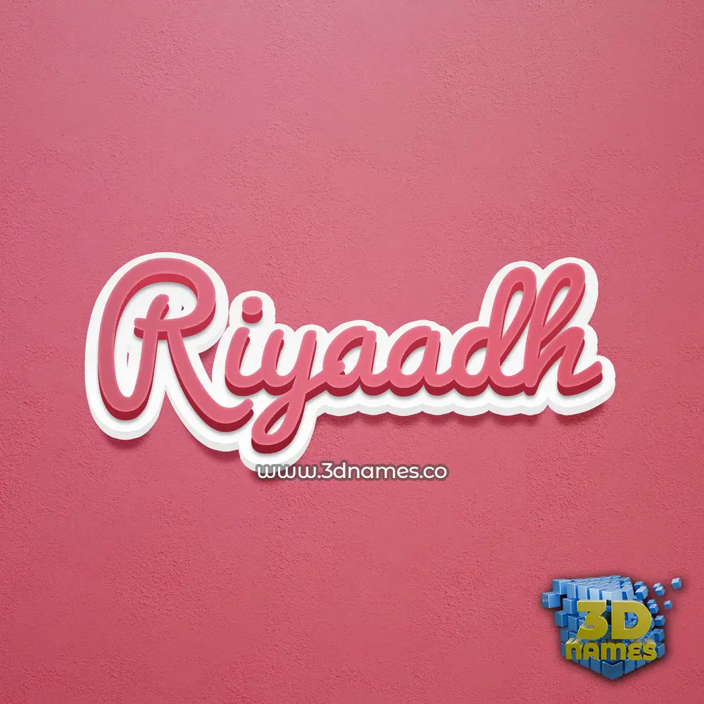 riyaadh in Red Scribble style - 3D name wallpaper