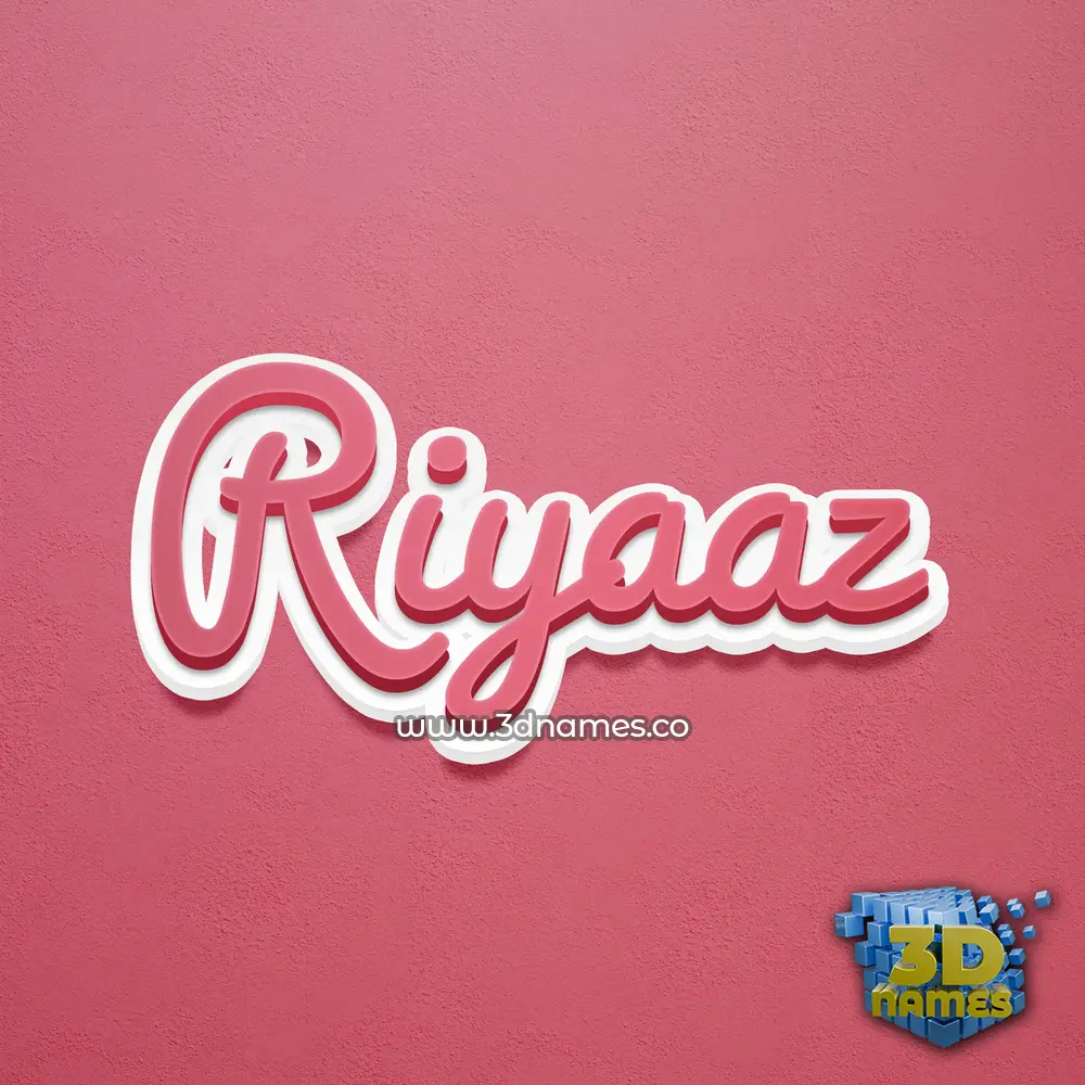 riyaaz in Red Scribble style - 3D name wallpaper