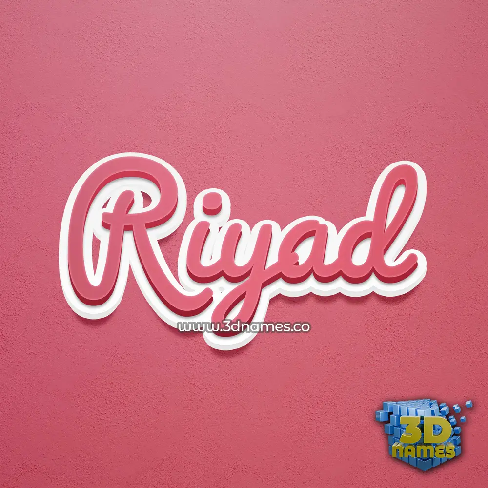 riyad in Red Scribble style - 3D name wallpaper