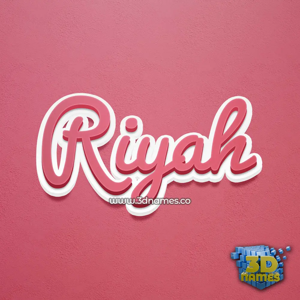 riyah in Red Scribble style - 3D name wallpaper