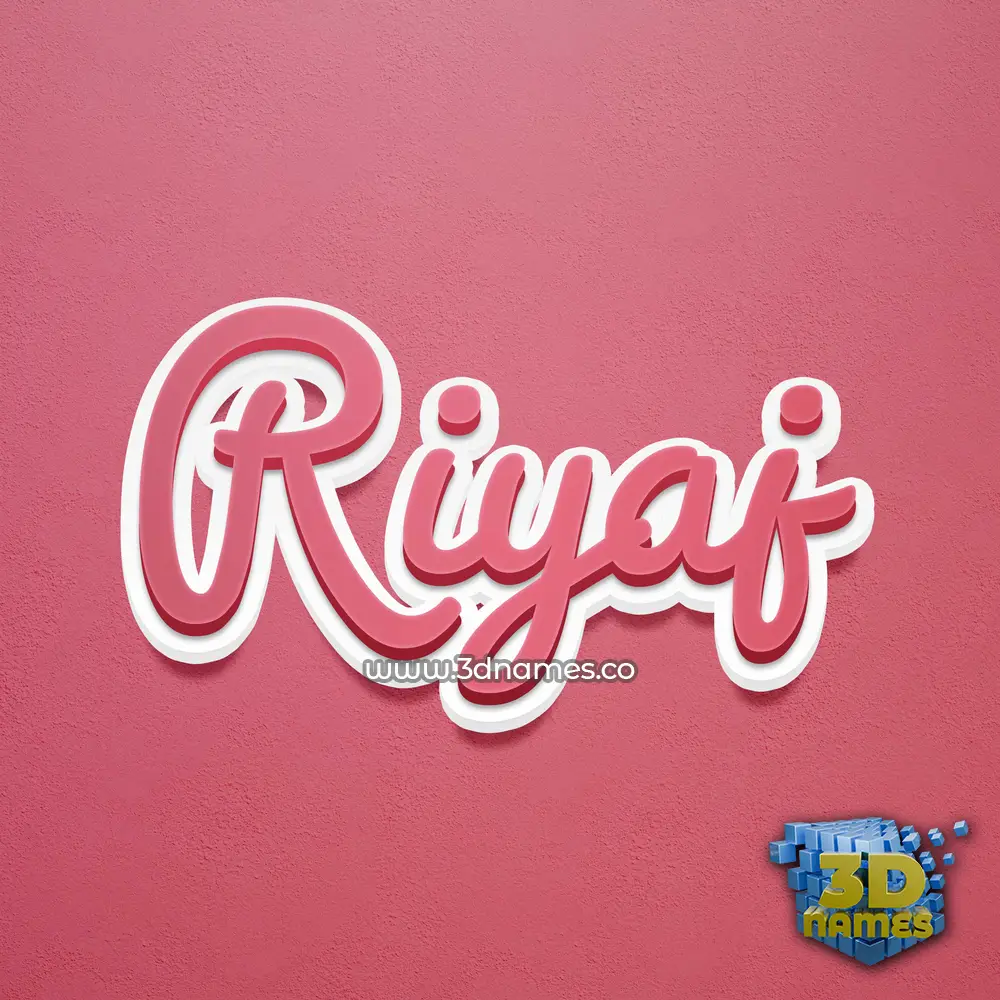 riyaj in Red Scribble style - 3D name wallpaper