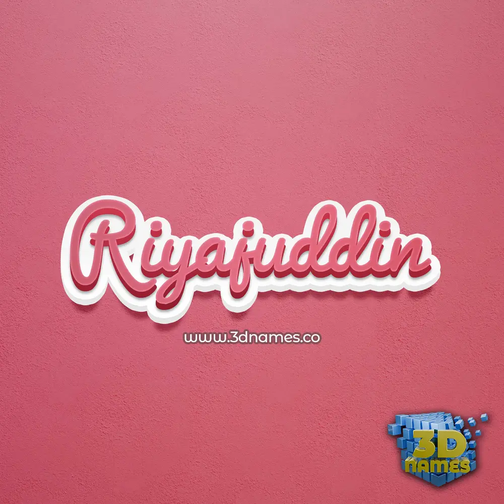 riyajuddin in Red Scribble style - 3D name wallpaper