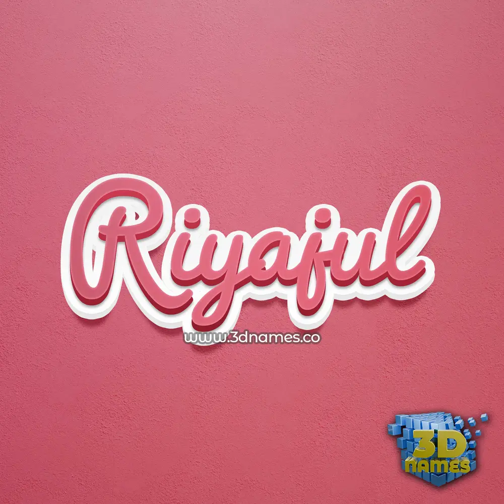 riyajul in Red Scribble style - 3D name wallpaper