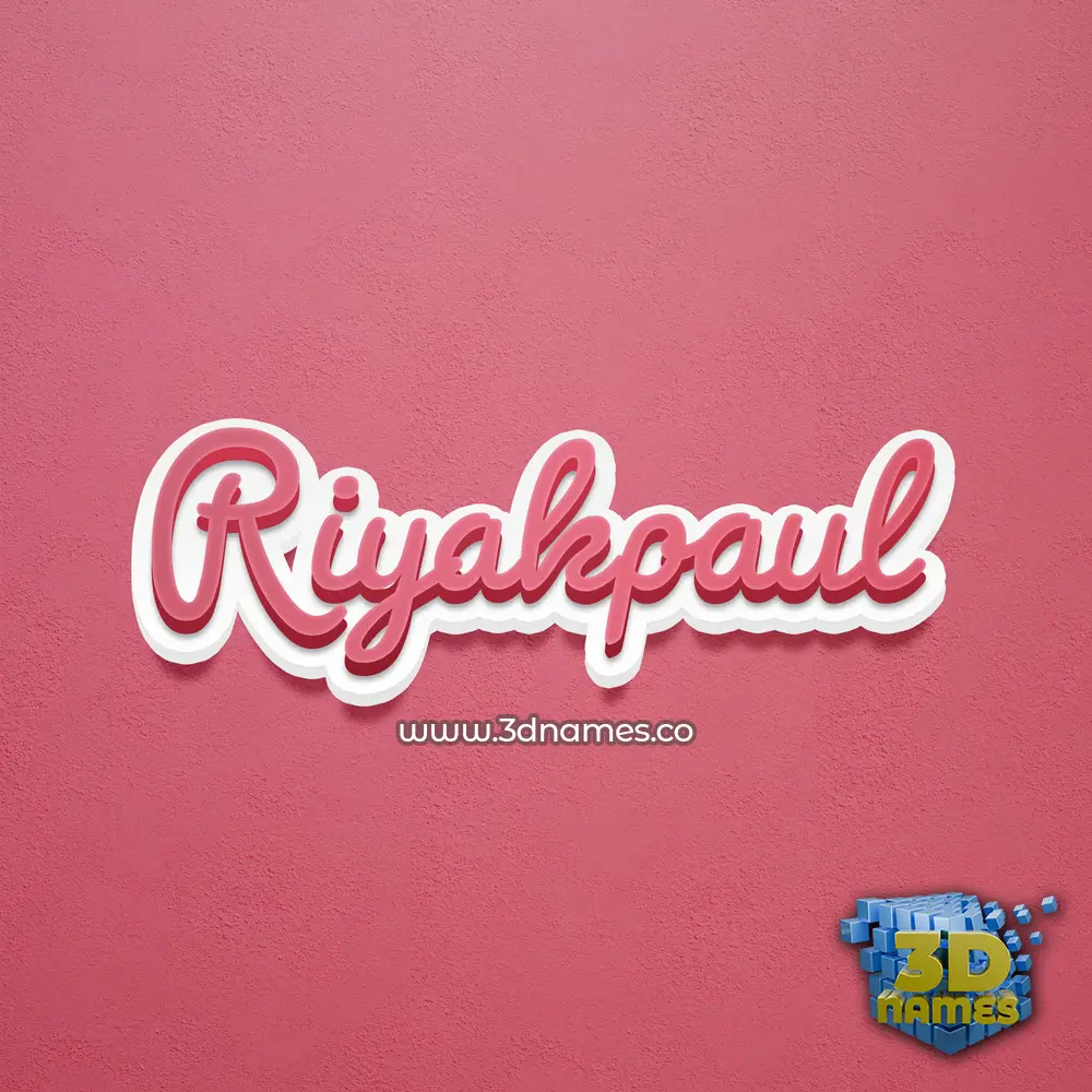 riyakpaul in Red Scribble style - 3D name wallpaper