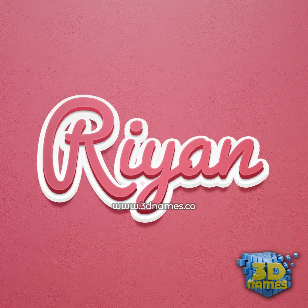 riyan in Red Scribble style - 3D name wallpaper