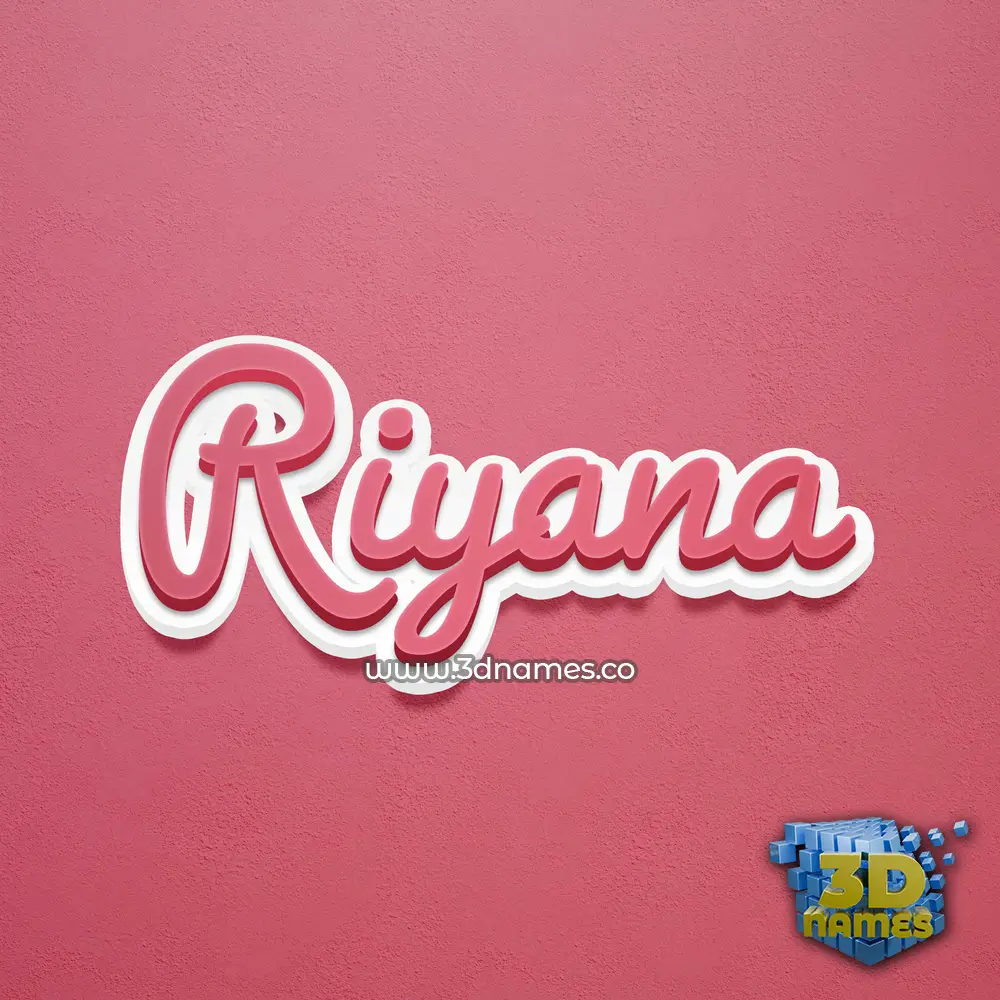riyana in Red Scribble style - 3D name wallpaper