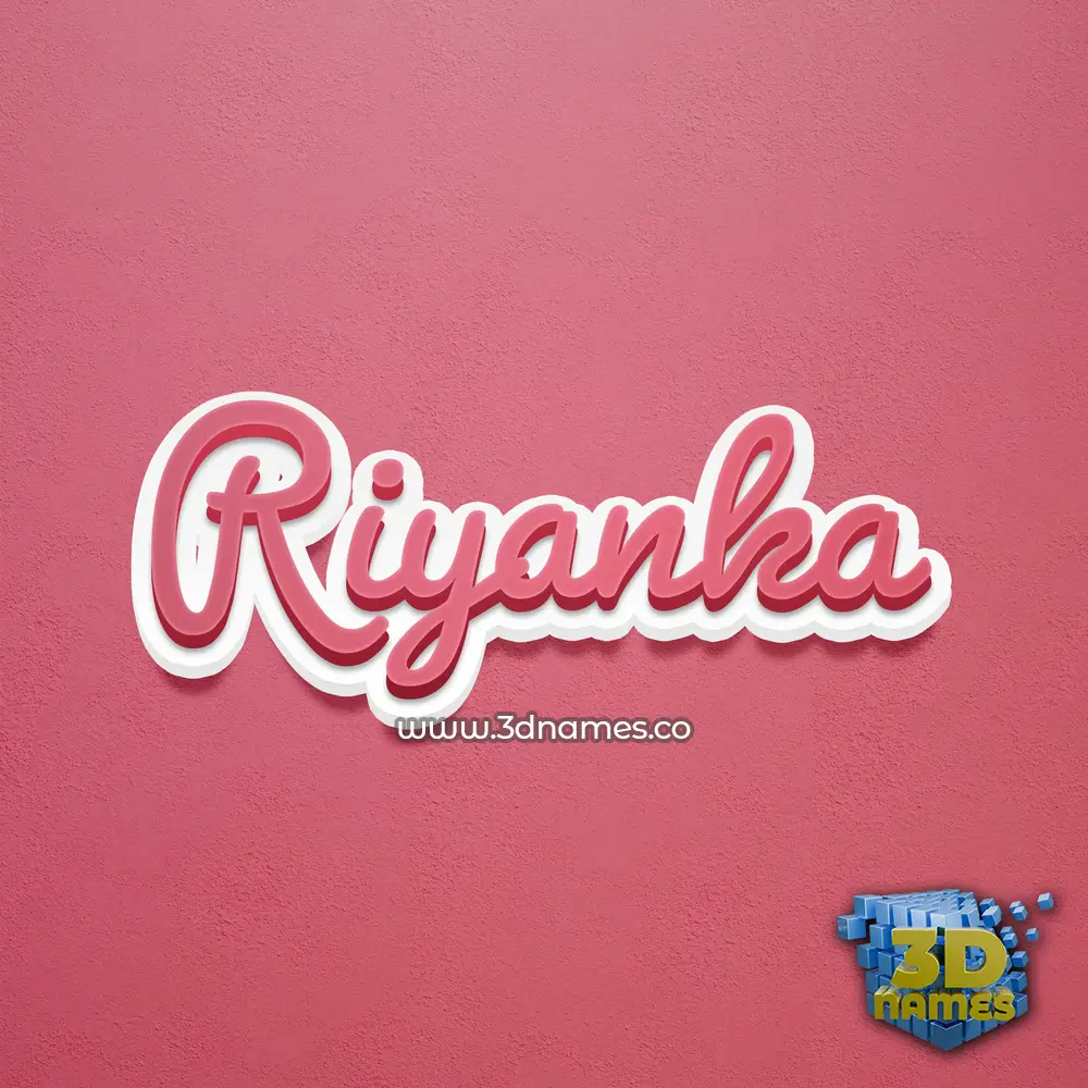 riyanka in Red Scribble style - 3D name wallpaper