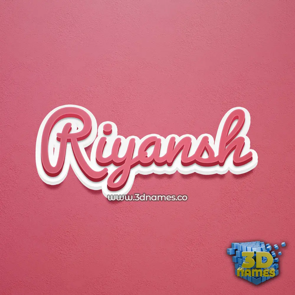 riyansh in Red Scribble style - 3D name wallpaper