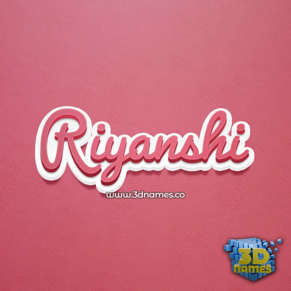 riyanshi in Red Scribble style - 3D name wallpaper
