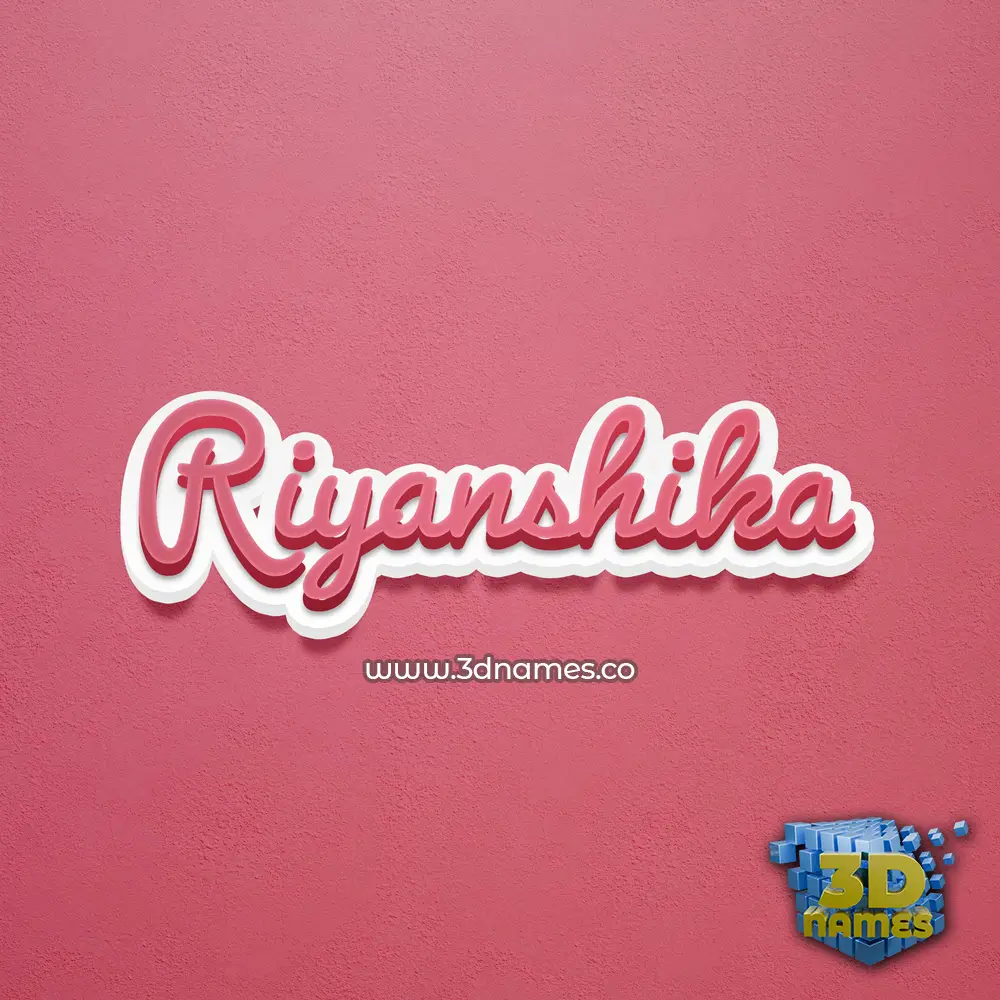 riyanshika in Red Scribble style - 3D name wallpaper