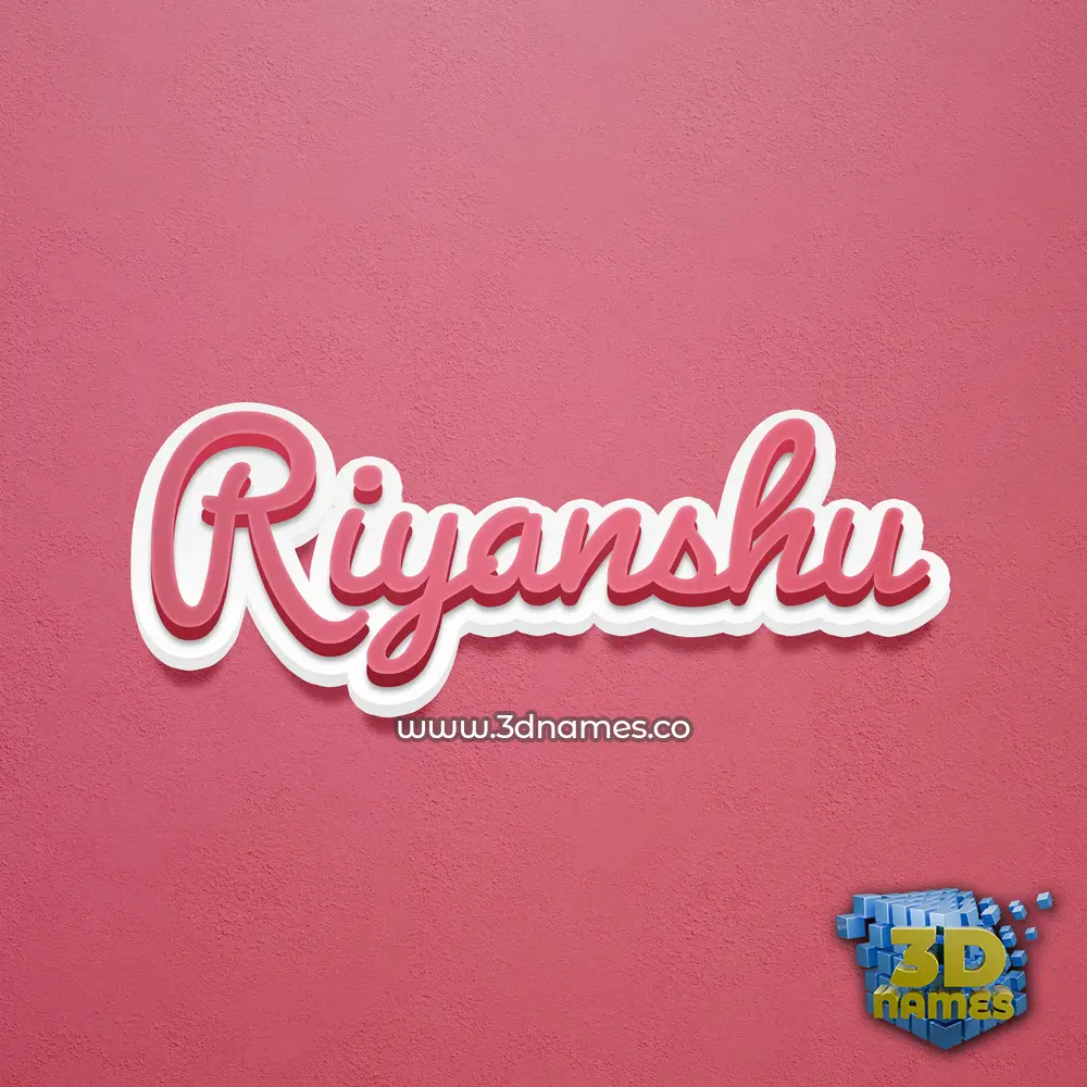 riyanshu in Red Scribble style - 3D name wallpaper