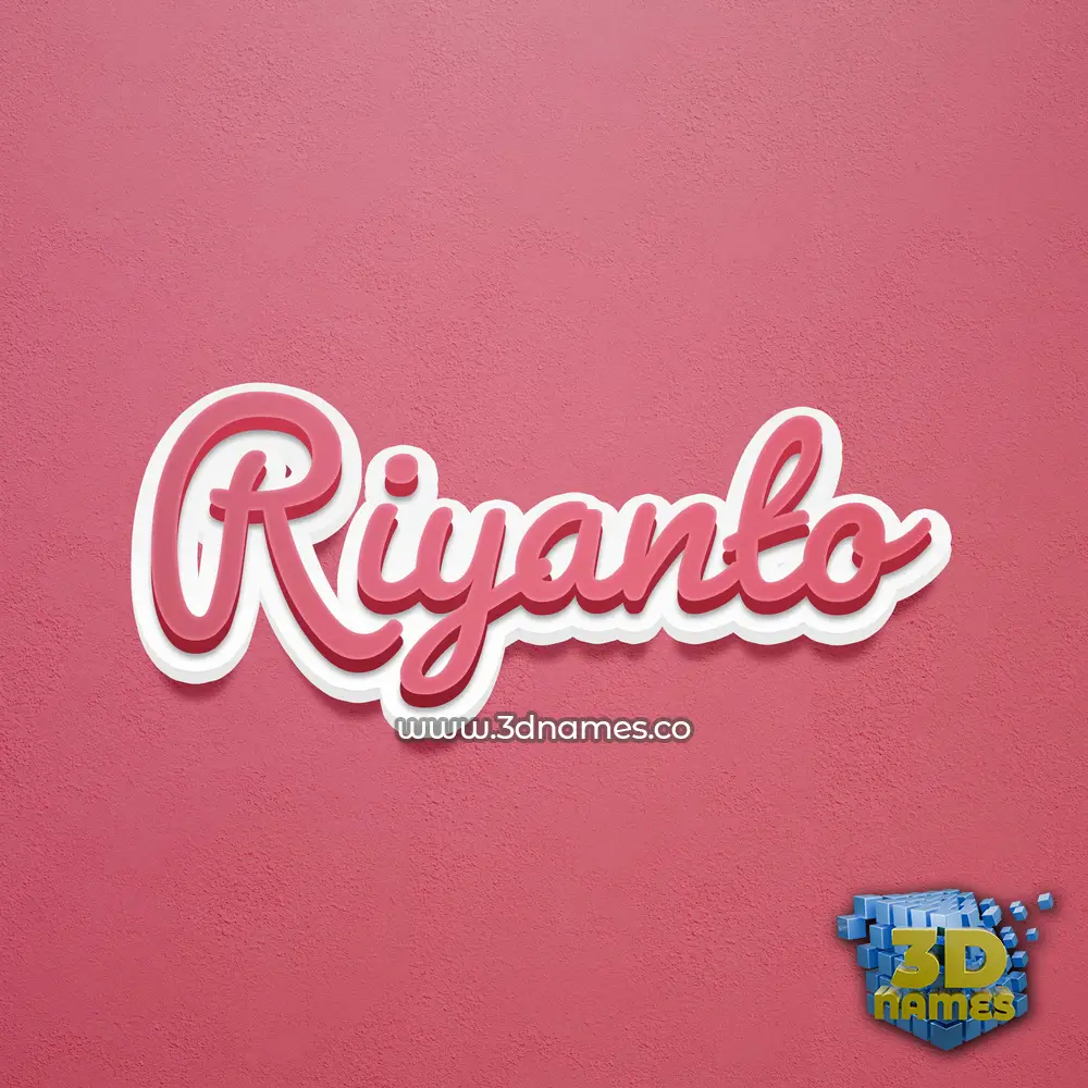 riyanto in Red Scribble style - 3D name wallpaper