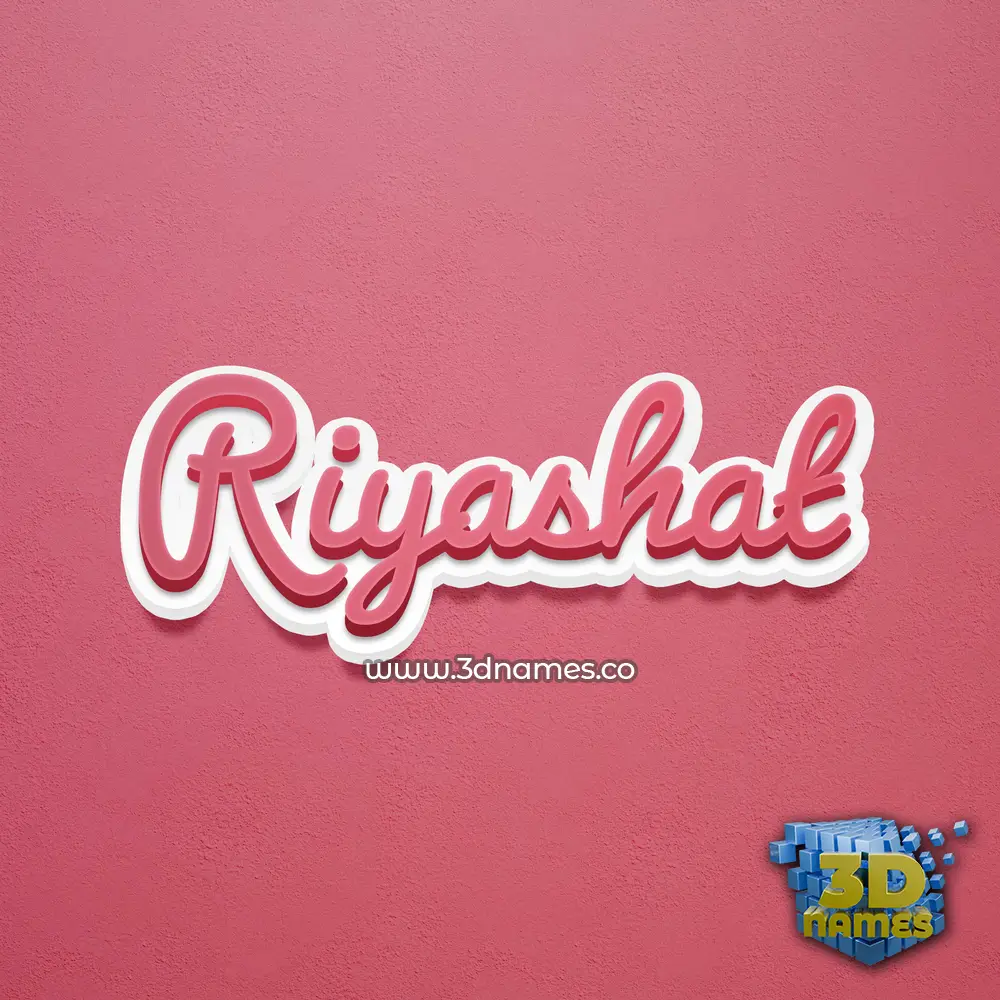 riyashat in Red Scribble style - 3D name wallpaper