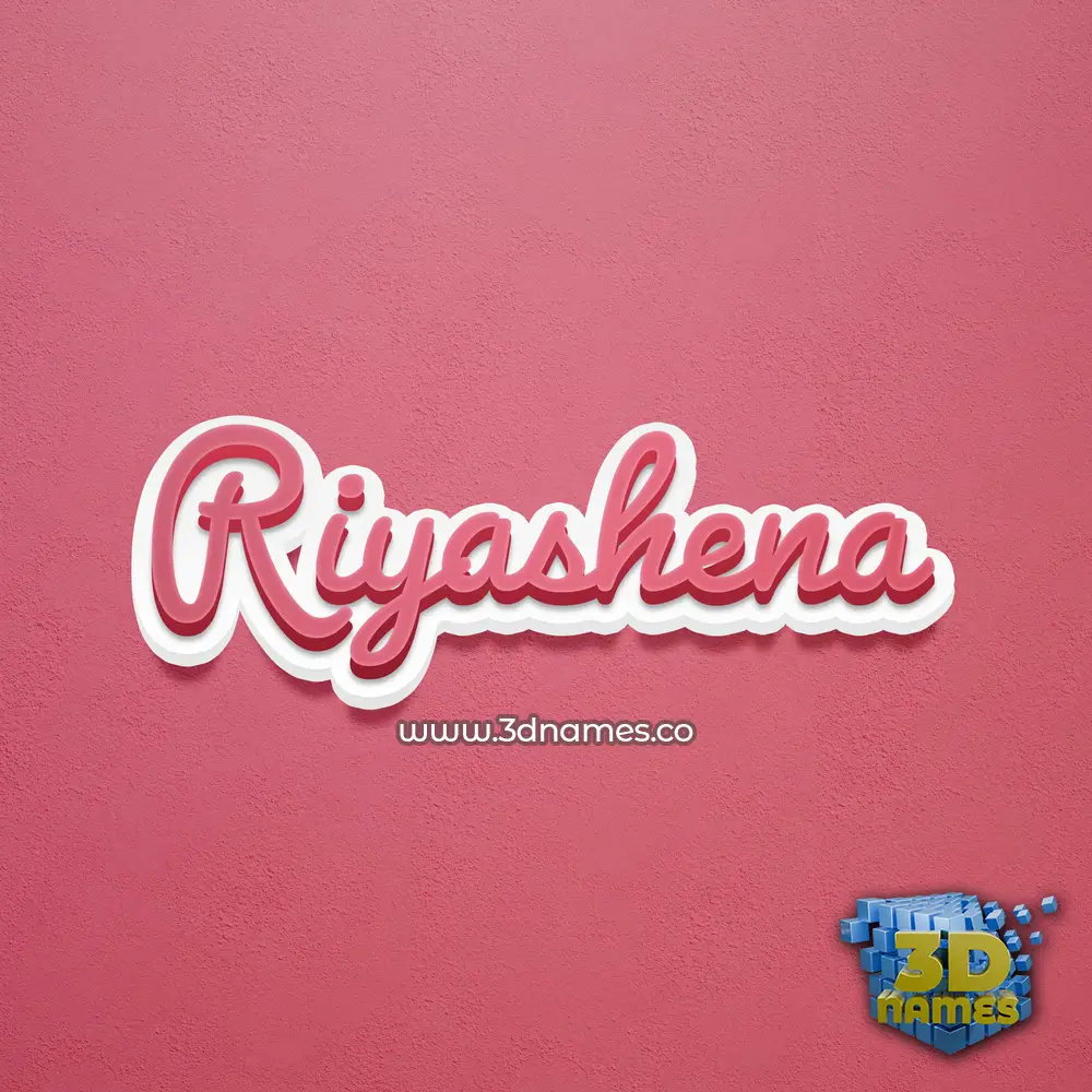 riyashena in Red Scribble style - 3D name wallpaper