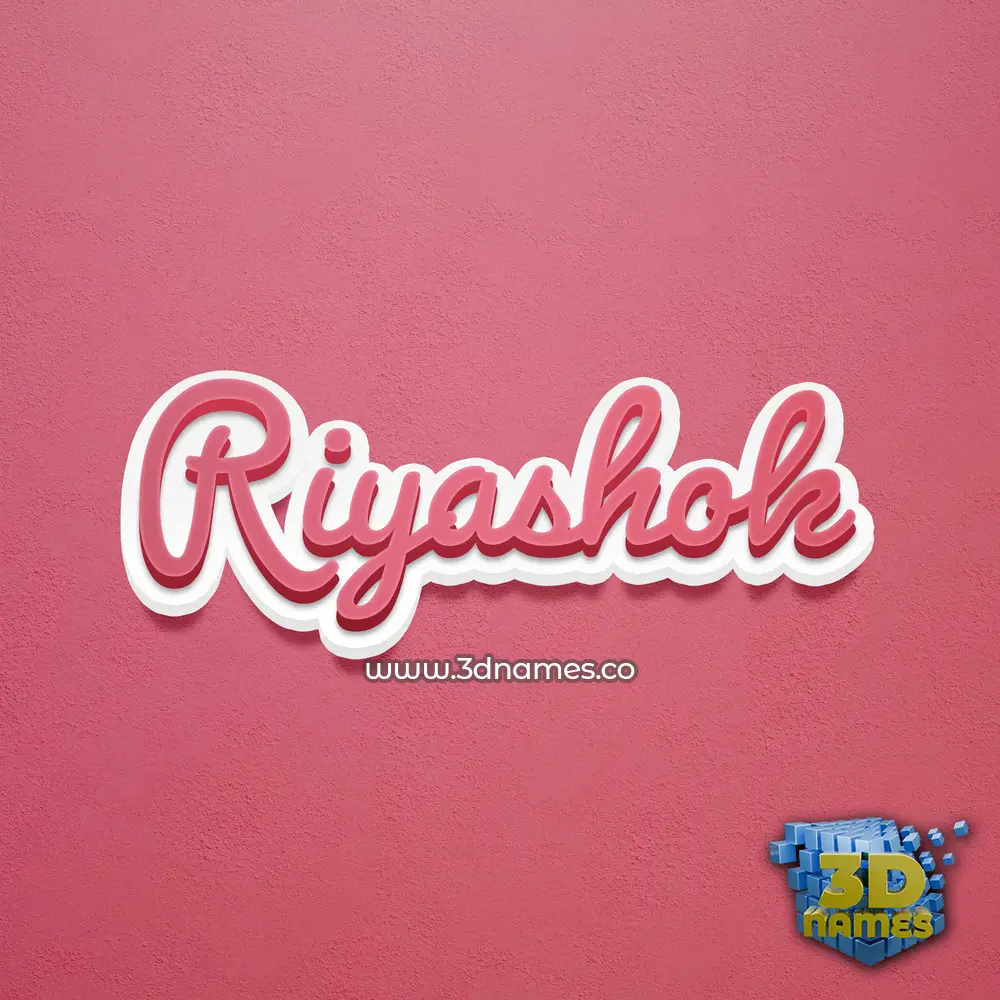 riyashok in Red Scribble style - 3D name wallpaper