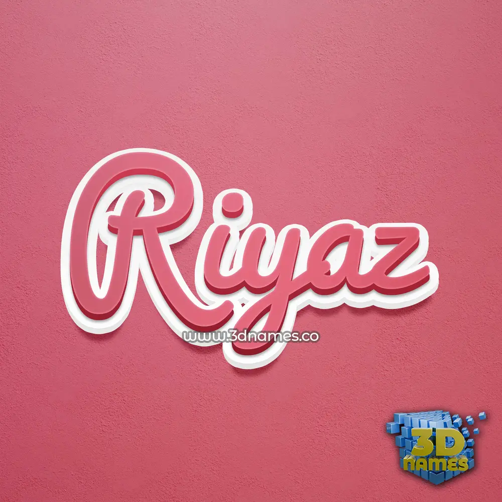 riyaz in Red Scribble style - 3D name wallpaper