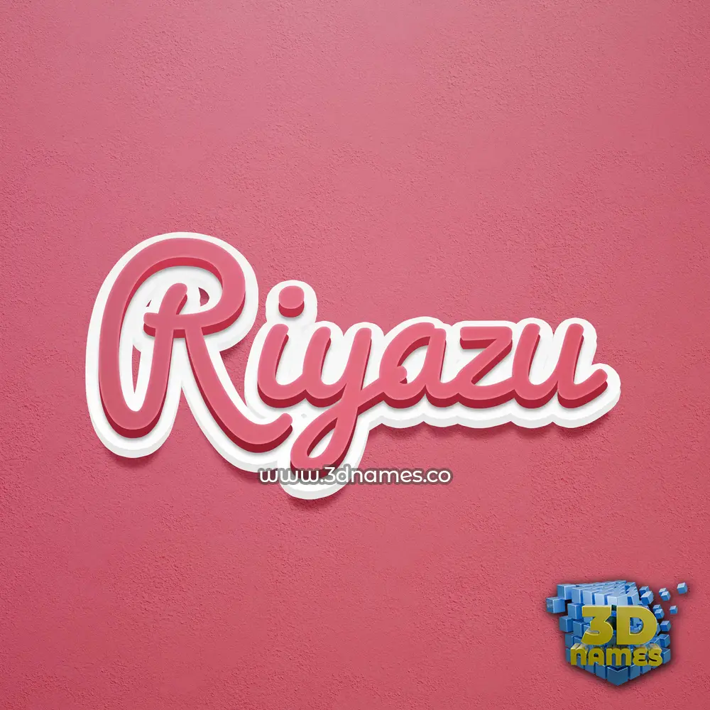 riyazu in Red Scribble style - 3D name wallpaper
