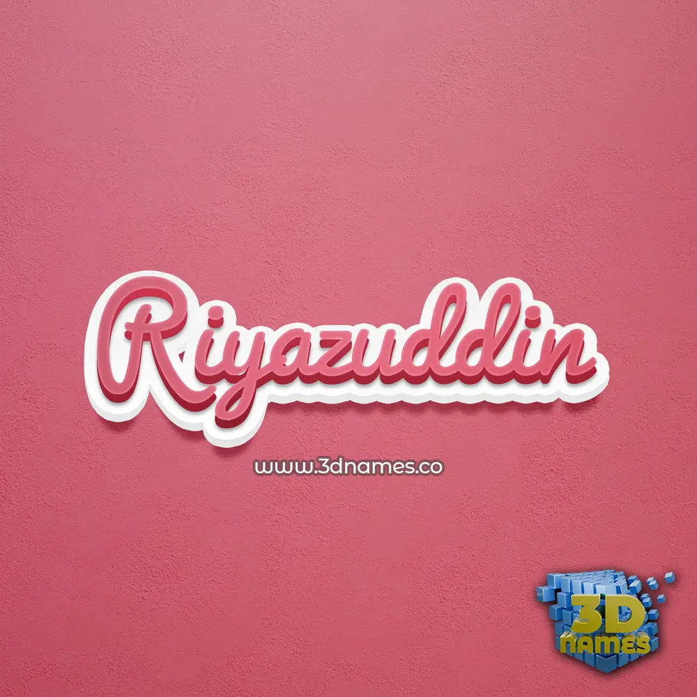 riyazuddin in Red Scribble style - 3D name wallpaper