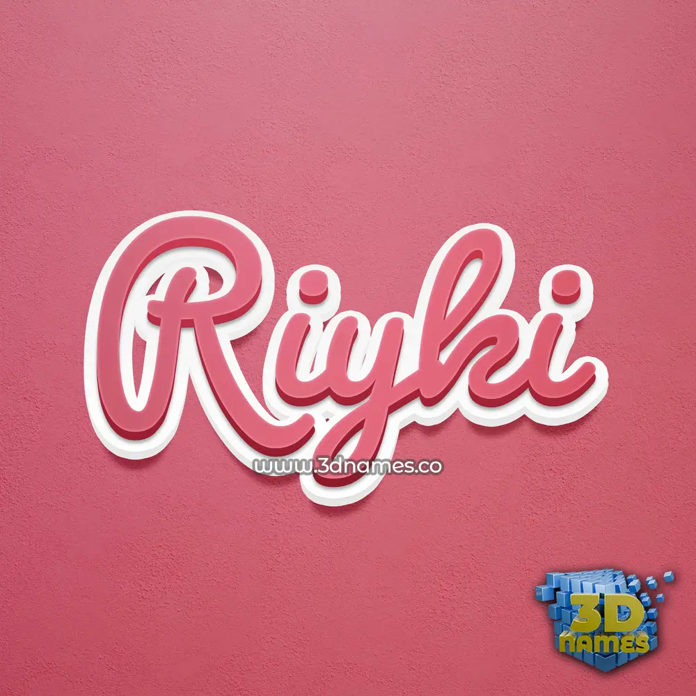 riyki in Red Scribble style - 3D name wallpaper