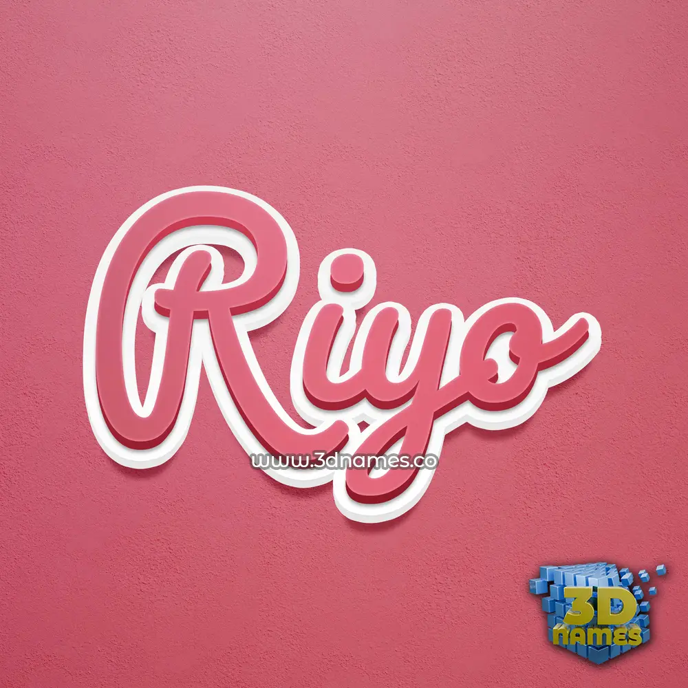 riyo in Red Scribble style - 3D name wallpaper