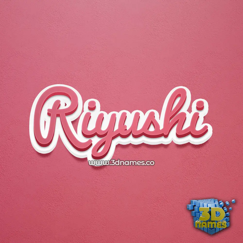 riyushi in Red Scribble style - 3D name wallpaper