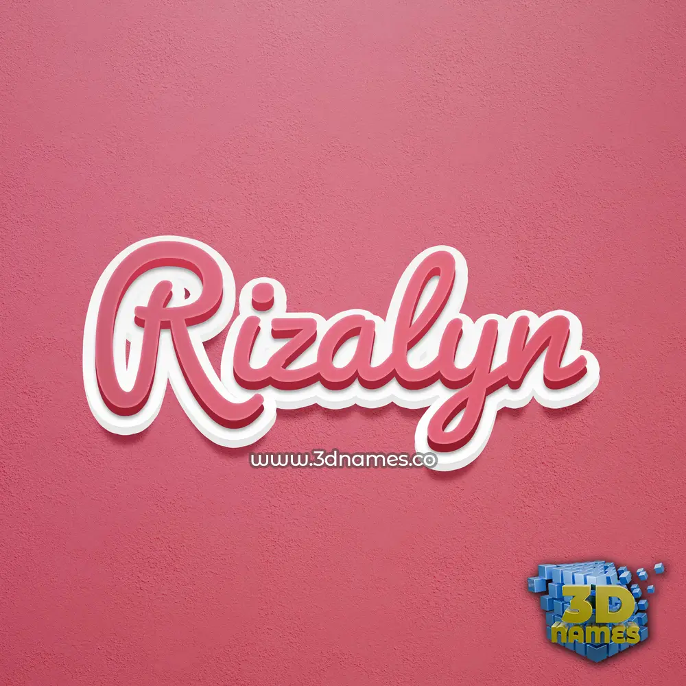 rizalyn in Red Scribble style - 3D name wallpaper