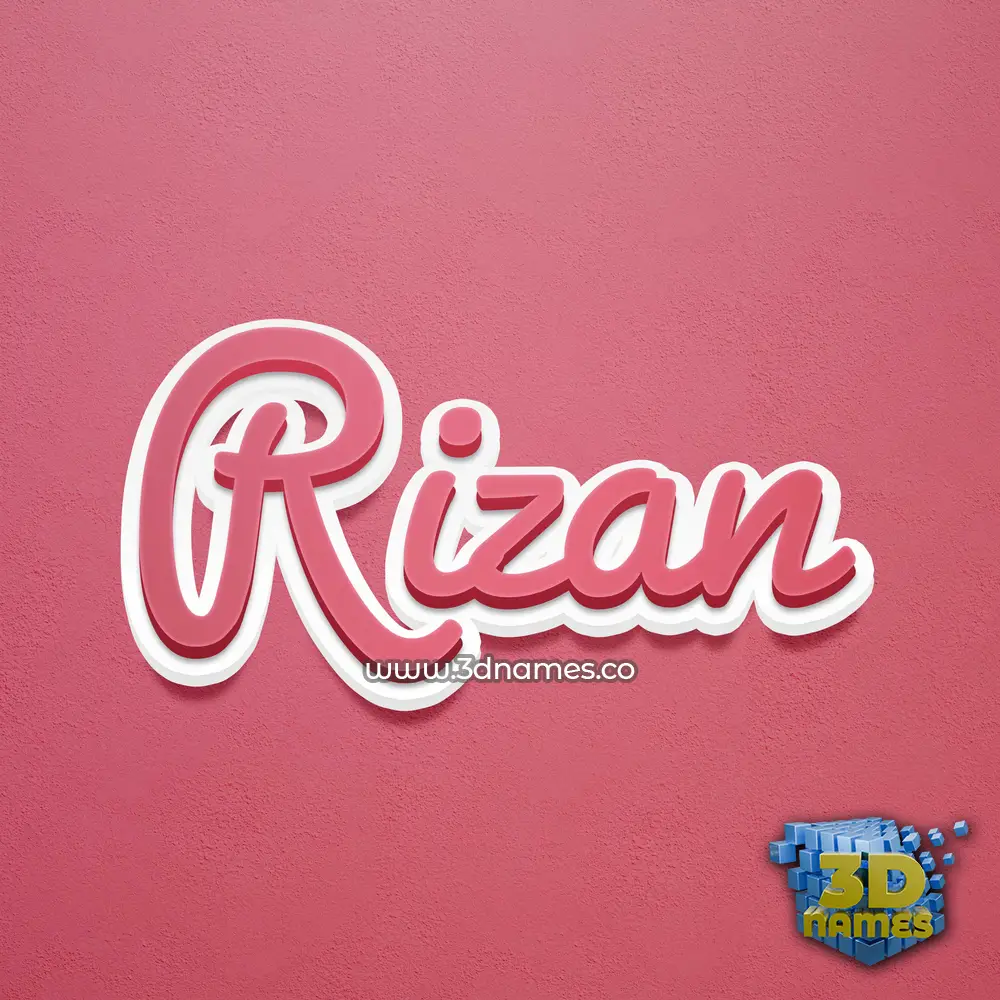 rizan in Red Scribble style - 3D name wallpaper