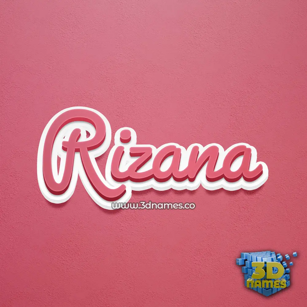rizana in Red Scribble style - 3D name wallpaper