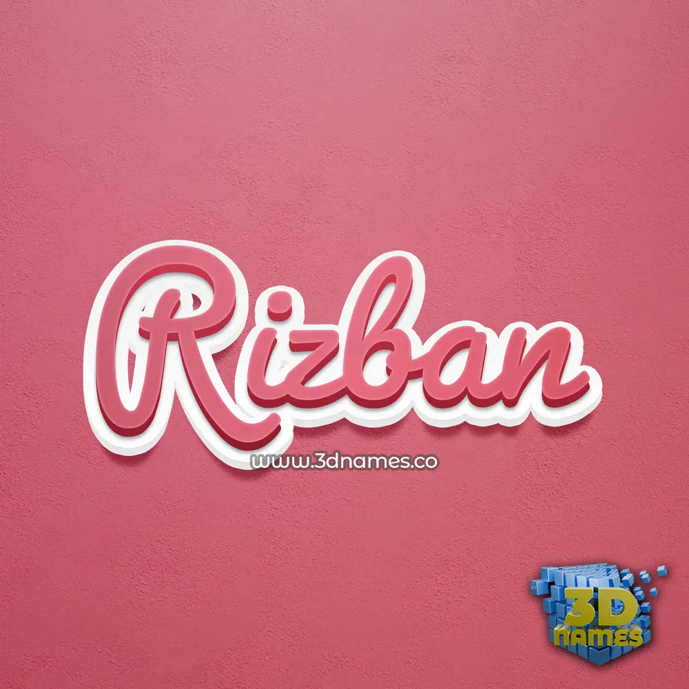 rizban in Red Scribble style - 3D name wallpaper