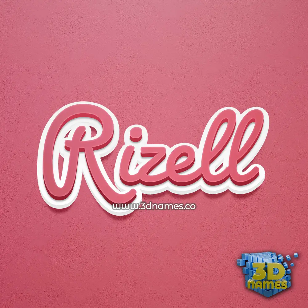 rizell in Red Scribble style - 3D name wallpaper