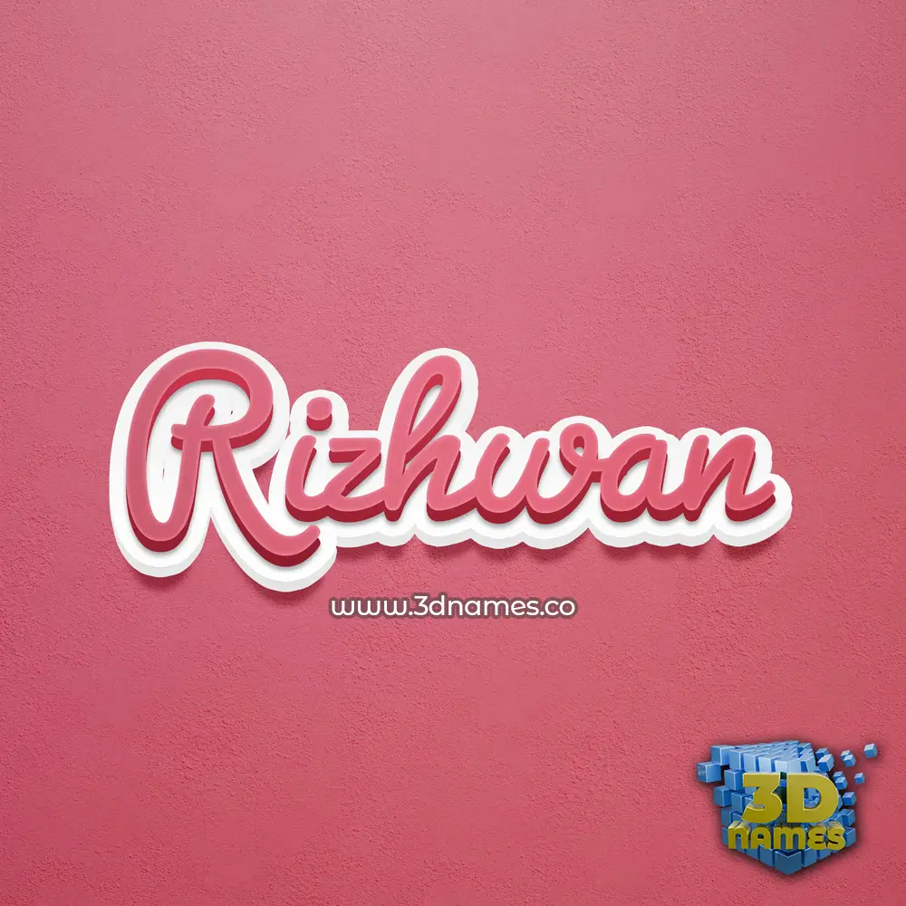 rizhwan in Red Scribble style - 3D name wallpaper