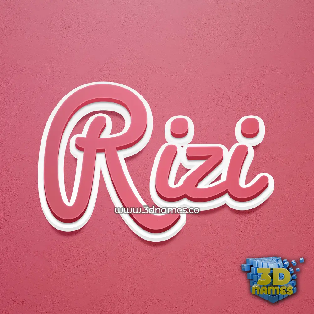 rizi in Red Scribble style - 3D name wallpaper