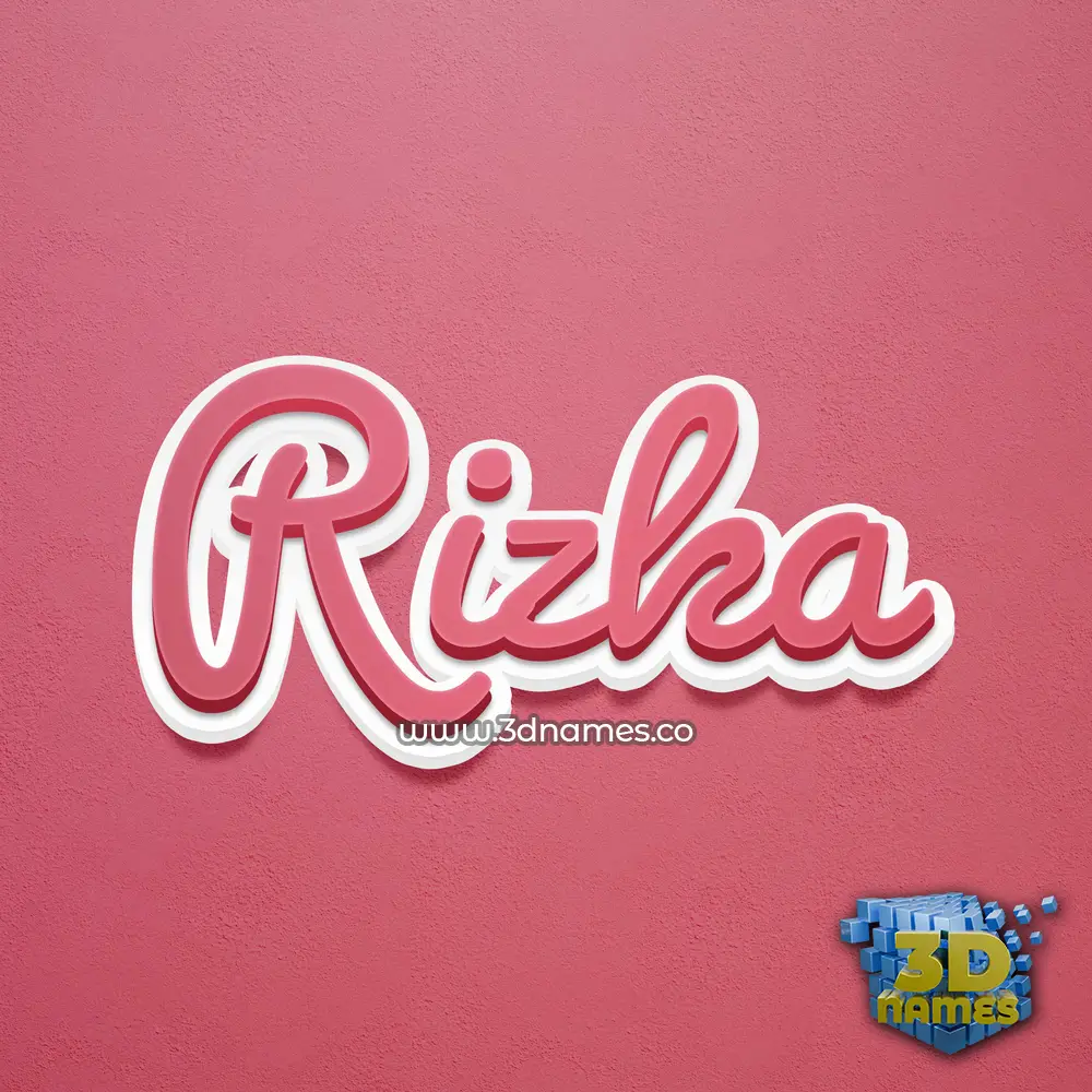 rizka in Red Scribble style - 3D name wallpaper