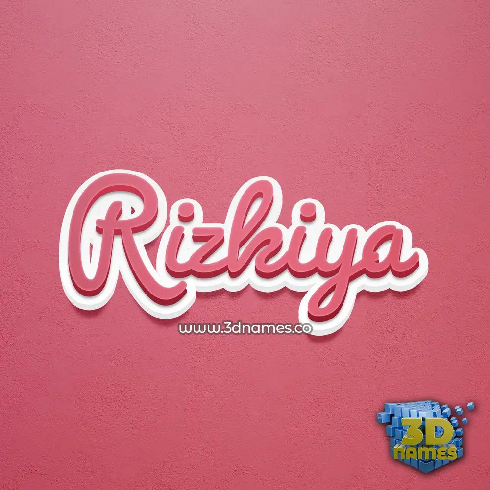 rizkiya in Red Scribble style - 3D name wallpaper