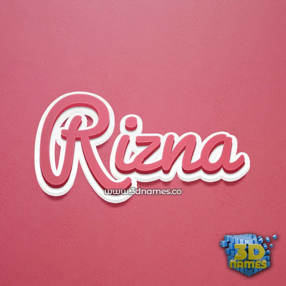 rizna in Red Scribble style - 3D name wallpaper
