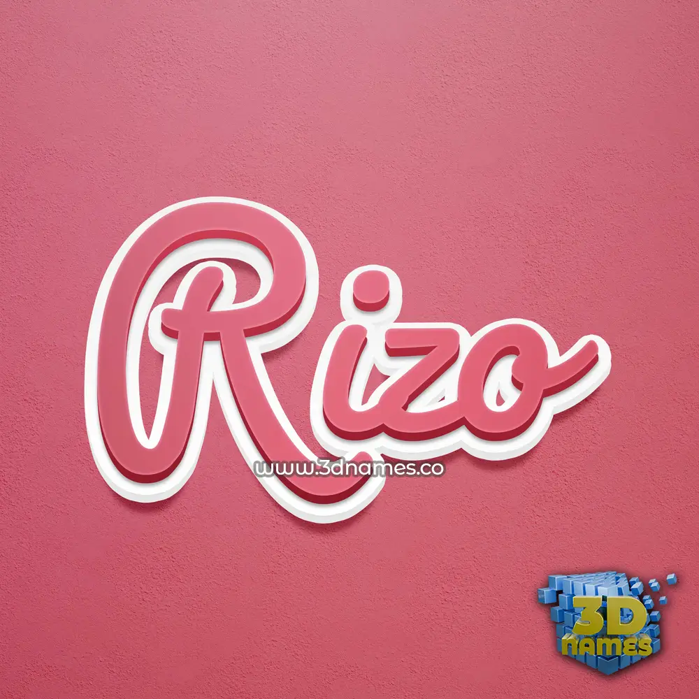 rizo in Red Scribble style - 3D name wallpaper