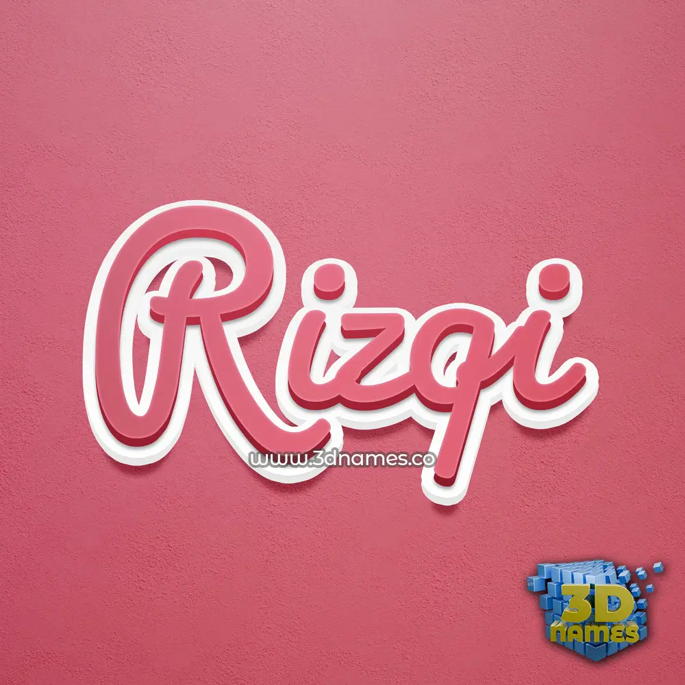 rizqi in Red Scribble style - 3D name wallpaper