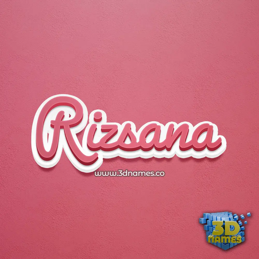 rizsana in Red Scribble style - 3D name wallpaper
