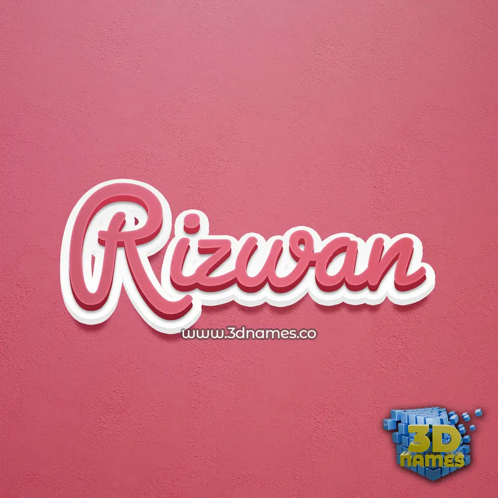 rizwan in Red Scribble style - 3D name wallpaper